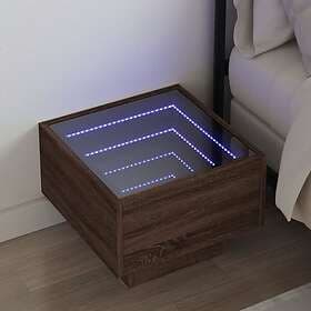 vidaXL Sängbord med Infinity LEDs brun ek 40x40x30 cm
