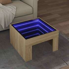 vidaXL Soffbord med Infinity LEDs sonoma-ek 50x50x30 cm