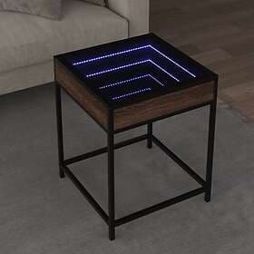 vidaXL Soffbord med Infinity LEDs brun ek 40x40x51 cm