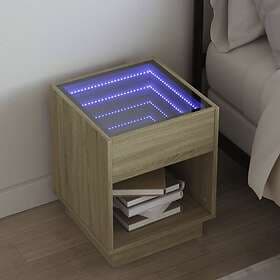 vidaXL Sängbord med Infinity LEDs sonoma-ek 40x40x50 cm