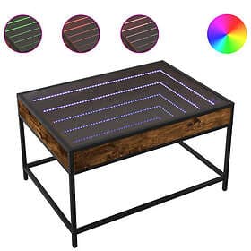vidaXL Soffbord med Infinity LEDs rökfärgad ek 70x50x41 cm