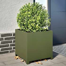 vidaXL Garden Pot Olive Green 50x50x50 cm Steel