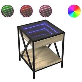 vidaXL Sängbord med Infinity LEDs sonoma-ek 40x40x49 cm