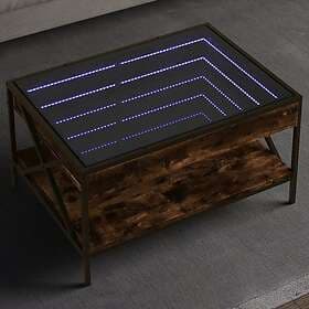 vidaXL Soffbord med Infinity LEDs rökfärgad ek 70x50x38 cm