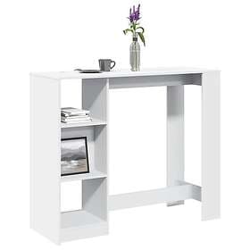vidaXL Bar table with shelf white 124x46x103.5 cm engineered wood