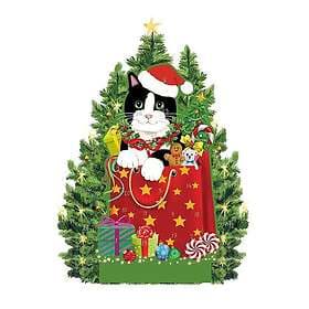 Caspari Christmas Cat by Barbara Schaffer Die Cut Advent Calendar