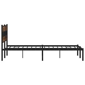 vidaXL Bed Frame 180x200 cm smoked oak metal
