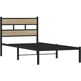 vidaXL Sängram utan madrass metall sonoma-ek 100x200 cm