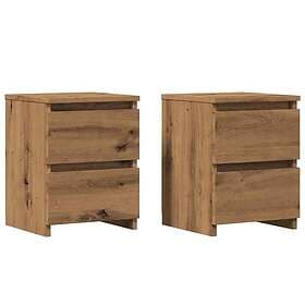 vidaXL Nightstand Set of 2 Artisan Oak 30x30x40cm Engineered Wood