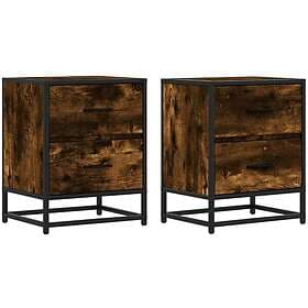 vidaXL Nightstand Smoke Brown Oak 40x31x50cm Constructed Wood