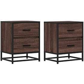 vidaXL Nightstand 2 pcs Brown Oak 40x31x50cm Engineered Wood