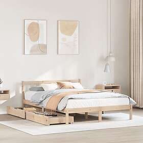 vidaXL Sängram utan madrass 140x190 cm massiv furu