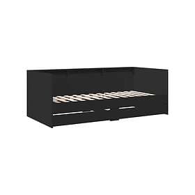 vidaXL Dagbädd med lådor utan madrass svart 75x190 cm
