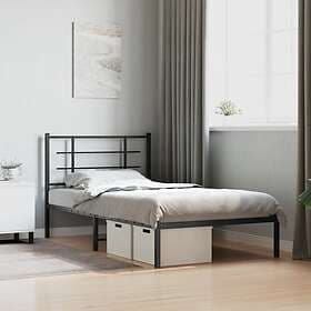 vidaXL Bed Frame with headboard metal white 100x190 cm