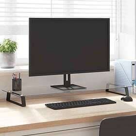 vidaXL TV Stand 100x35x8 cm tempered glass and metal black