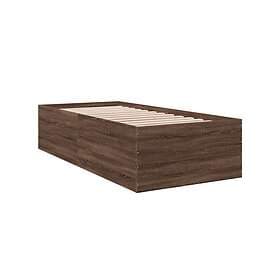 vidaXL Sängram brun ek 90x200 cm konstruerad trä