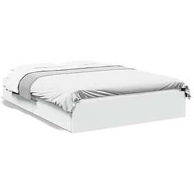 vidaXL Sängram med lådor vit 120x200 cm konstruerat trä