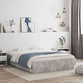 vidaXL Bed Frame with drawers concrete grey 140x200 cm engineered wood