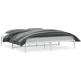 vidaXL Sängram metall vit 200x200 cm