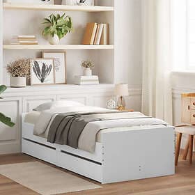 vidaXL Bed Frame with drawers white 90x200 cm