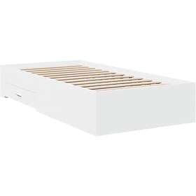 vidaXL Sängram med lådor vit 90x200 cm konstruerad trä