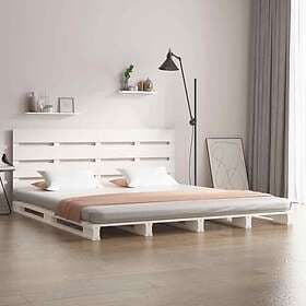 vidaXL Sängram vit 120x190 cm massiv furu