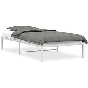 vidaXL Sängram metall vit 107x203 cm