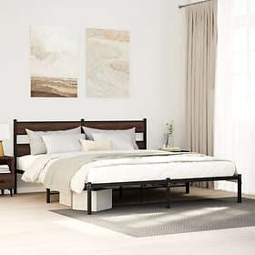 vidaXL Sängram utan madrass med huvudgavel brun ek 190x200 cm