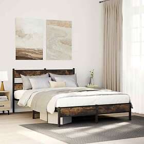 vidaXL Sängram utan madrass med huvudgavel sonoma-ek 137x190 cm