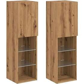 vidaXL Tv-bänk med LED-belysning 2 st artisian ek 30,5x30x102 cm