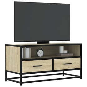 vidaXL Tv-bänk sonoma-ek 80x34,5x40 cm konstruerat trä och metall