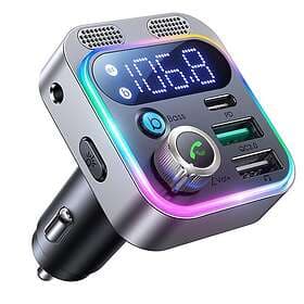 Joyroom Billaddare 2xUSB-A/USB-C 48W FM Sändare Trådlös Svart