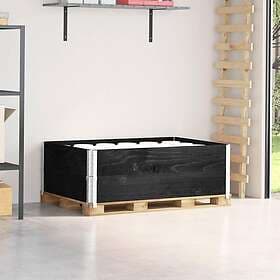 vidaXL Pallkragar 2 st svart 120x80 cm massivt furu