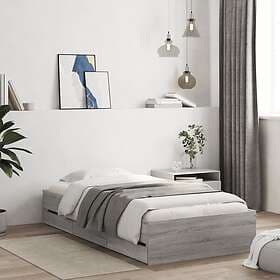 vidaXL Bed Frame with drawers grey sonoma 100x200 cm engineered wood