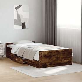 vidaXL Sängram med lådor rökfärgad ek 90x190 cm konstruerad trä