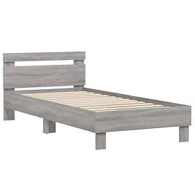 vidaXL Sängram med huvudgavel grå sonoma 75x190 cm konstruerad trä