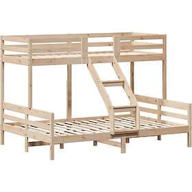 vidaXL Våningssäng 80x200/140x200 cm massiv furu