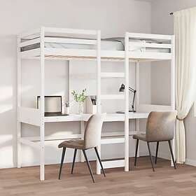 vidaXL Loftsäng utan madrass vit 75x190 cm massiv furu