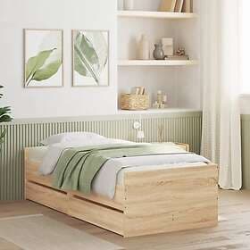 vidaXL Bed Frame with drawers sonoma oak 75x190 cm