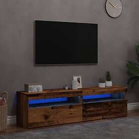 vidaXL TV Stand with LED lighting 2 pcs aged wood engineered wood