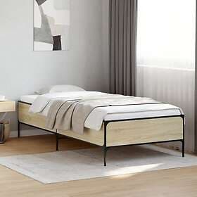 vidaXL Sängram sonoma-ek 90x190 cm konstruerat trä och metall