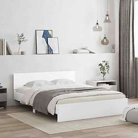 vidaXL Sängram med huvudgavel vit 140x190 cm