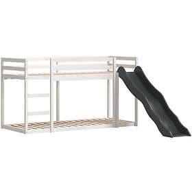 vidaXL Våningssäng rutschkana&stege vit 90x200 cm massiv furu