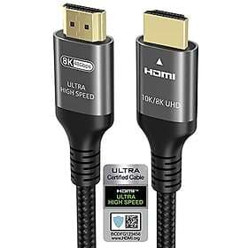 Ubluker 10K 8K 4K HDMI Kabel 48Gbps 4M, Certifierad Ultra High Speed HDMI Kabel 