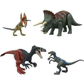 Mattel HJJ85 Dinosaurier, Flerfärgad, 4 st