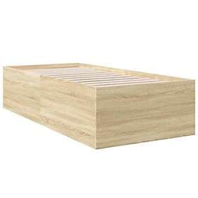 vidaXL Sängram sonoma-ek 100x200 cm konstruerad trä