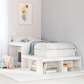 vidaXL Sängram utan madrass vit 75x190 cm massiv furu