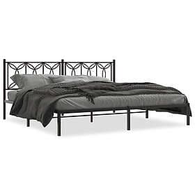 vidaXL Sängram med huvudgavel metall svart 193x203 cm