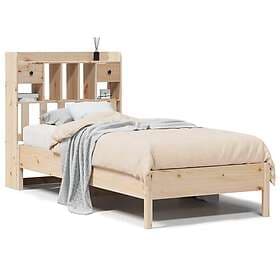 vidaXL Bed with bookshelf 90x190 cm solid pine