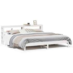 vidaXL Sängram utan madrass vit 180x200 cm massiv furu